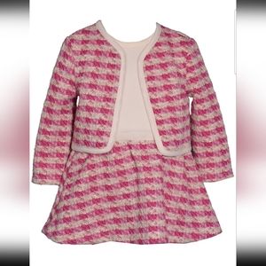 Bonnie Baby, Baby Girls Jacket and Long Sleeve Knit Dress 6-9 months